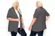 Women's Plus Size Casual Short Sleeve Open Front Cardigan - Second Medium