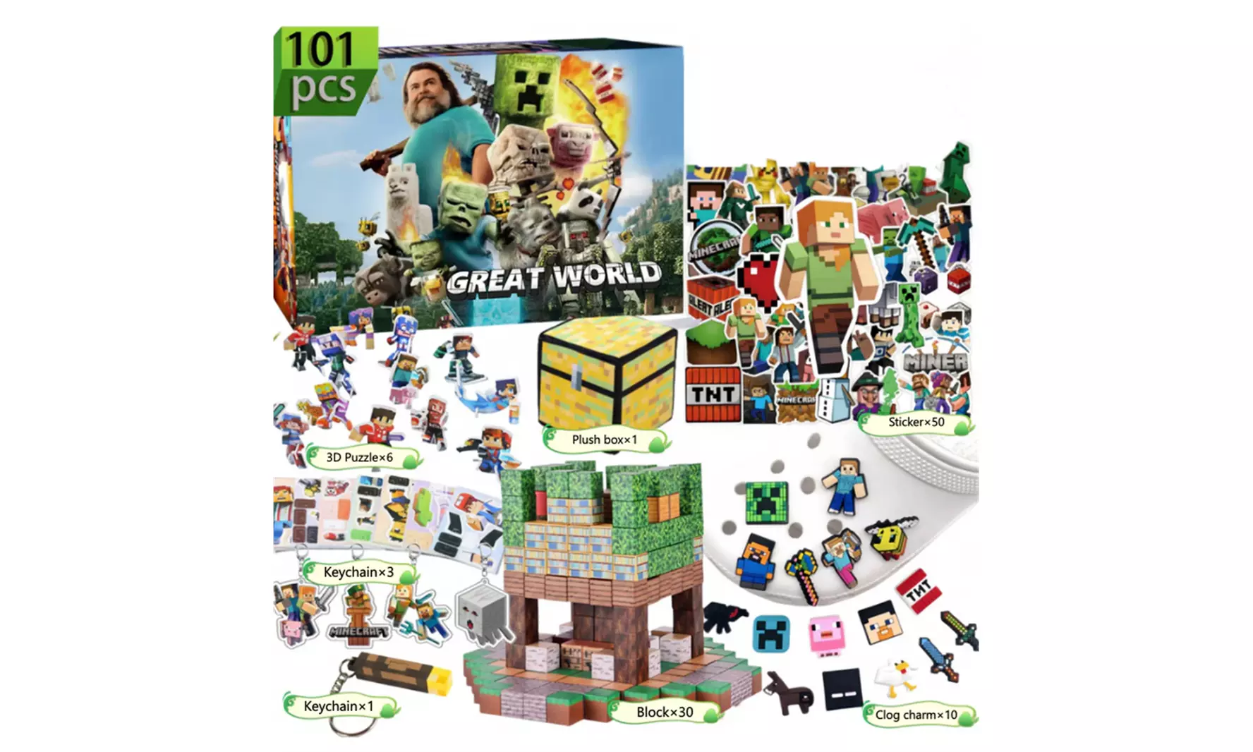 88- or 101-Piece 24-Day Minecraft Advent Calendar