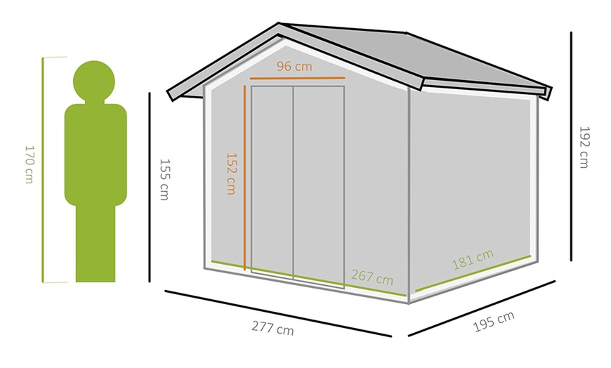 Image 11: Outsunny Durable and Easy Assembly Storage Shed
