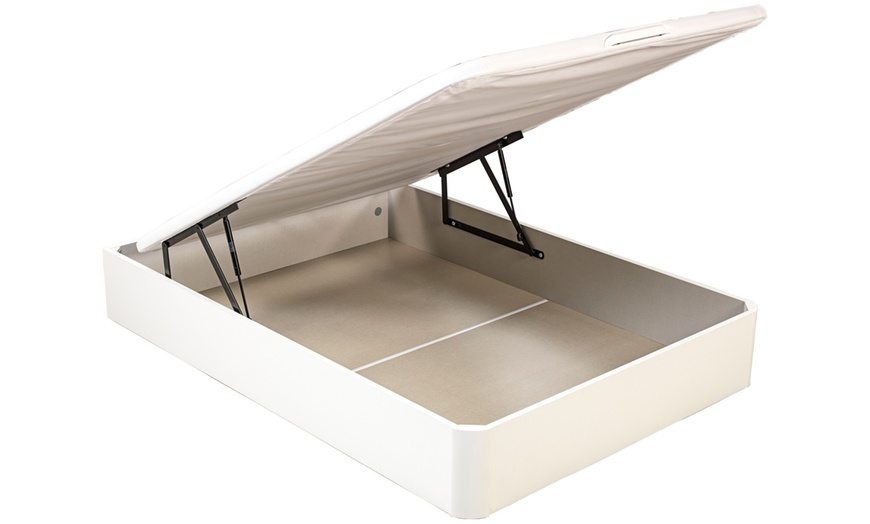 Image 4: Canapé Abatible Altura 32cm Blanco ENVIO Y MONTAJE GRATIS, Gran Capacidad, Madera, Tapa 3D