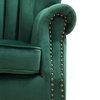 Image 5: Velvet-Upholstered Wing Back Armchair