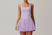 Women Tennis Dress with Built in Shorts and Bra Pleated Seamless Athletic Dress - Second Medium