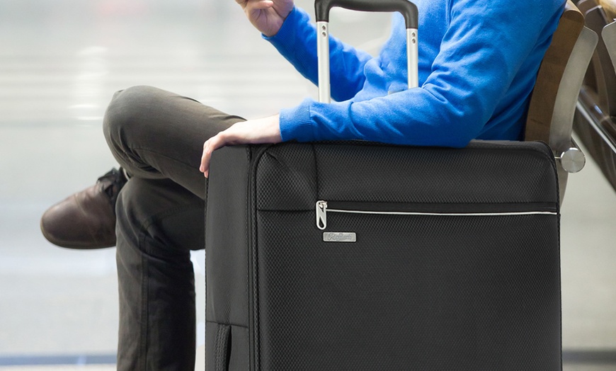 Image 12: Set of 3 Lightweight Luggage - 20'', 24'', 28'' Black Suitcases 