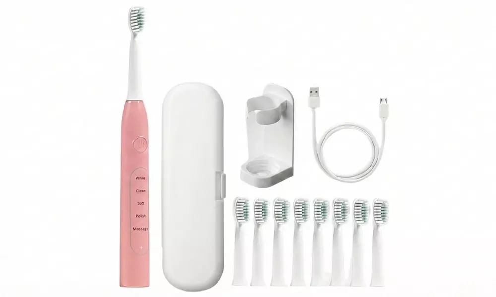 Sonic Electric Toothbrush with 8 Replacement Brush Heads