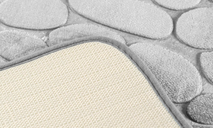 Image 6: Ensemble de 3 tapis de bain antidérapants en mousse à mémoire de forme