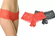 Lace Crotchless Thong or Cheeky Panties (2-Pack or 6-Pack) - Second Medium