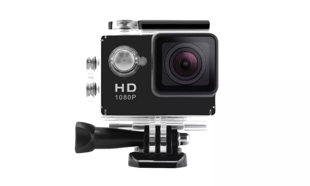 1080p Full-HD Action Camera with Waterproof Case and Mounting Kit - Second Medium