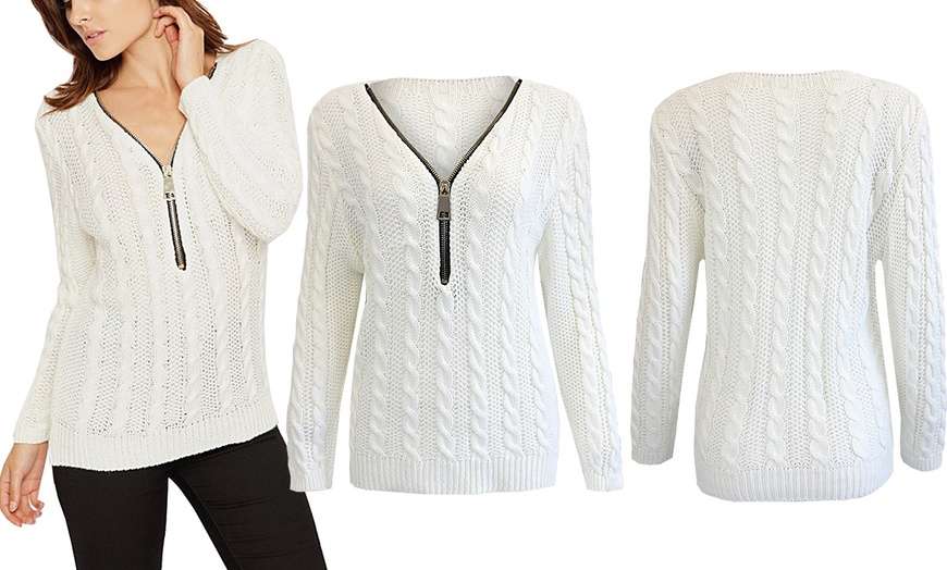 Image 2: Women's Cable-Knit Jumper