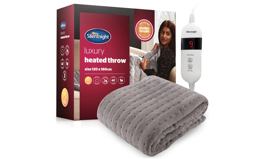 Image 19: Silentnight Luxury Heated Throw, Energy-Efficient Fleece Comfort