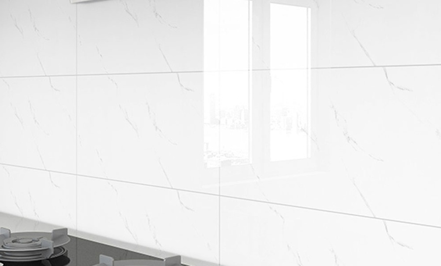 Image 8: 10 Packs of White Marble Peel and Stick Wall Stickers