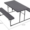 Image 6: Foldable Black Picnic Table and Bench Set
