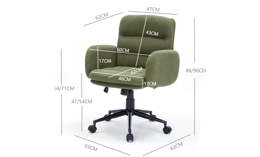 Image 6: Upholstered Swivel Office Chair