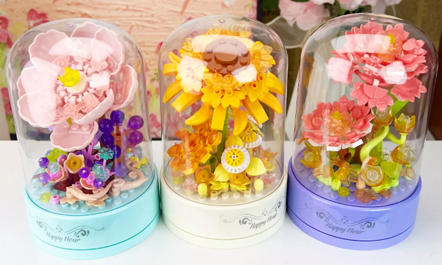 Blumenstrauß-Bausteinset mit integrierter Musikbox