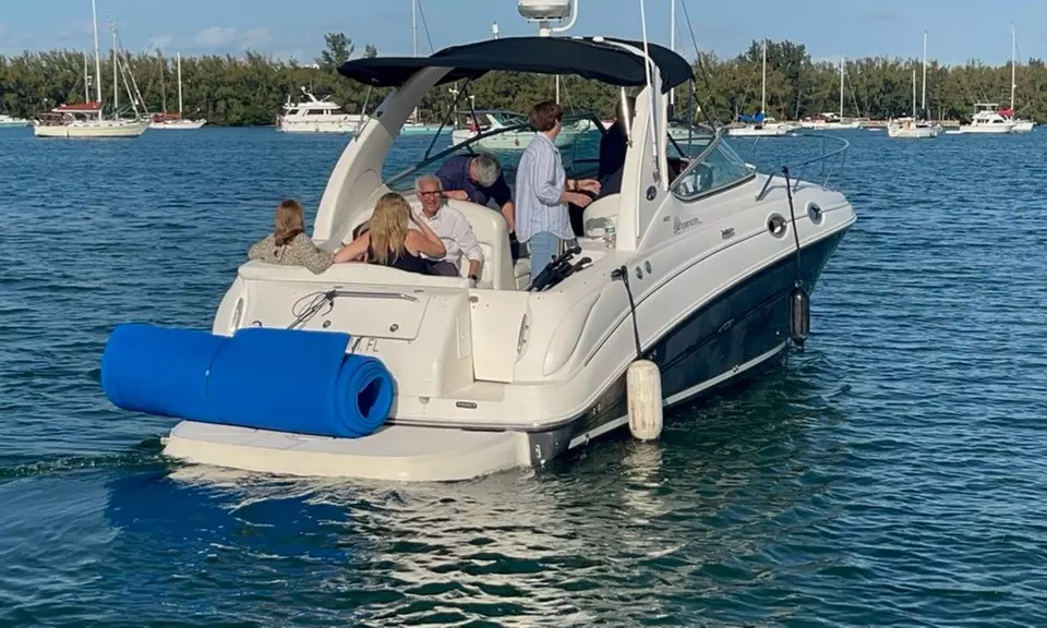 Up to 48% Off, Embark on a 2, 3 or 4 Hour Sea Ray Sundancer Boat Rental BYOB Up to 10 People @Miami Beach Boat - Second Medium