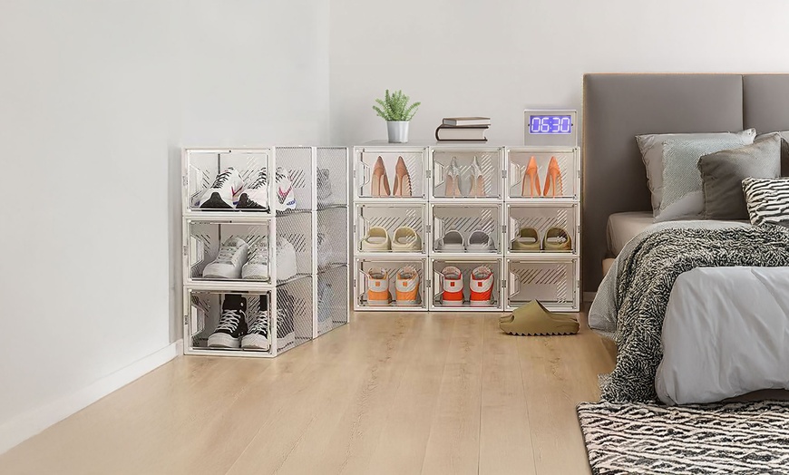 Image 2: Neo 12-Block Shoe Storage Unit, Spacious Compartments