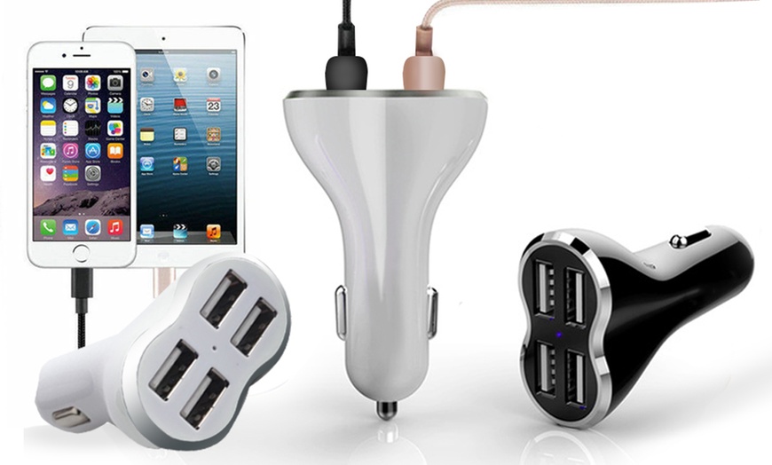 Image 2: Four-Port USB Car Charger