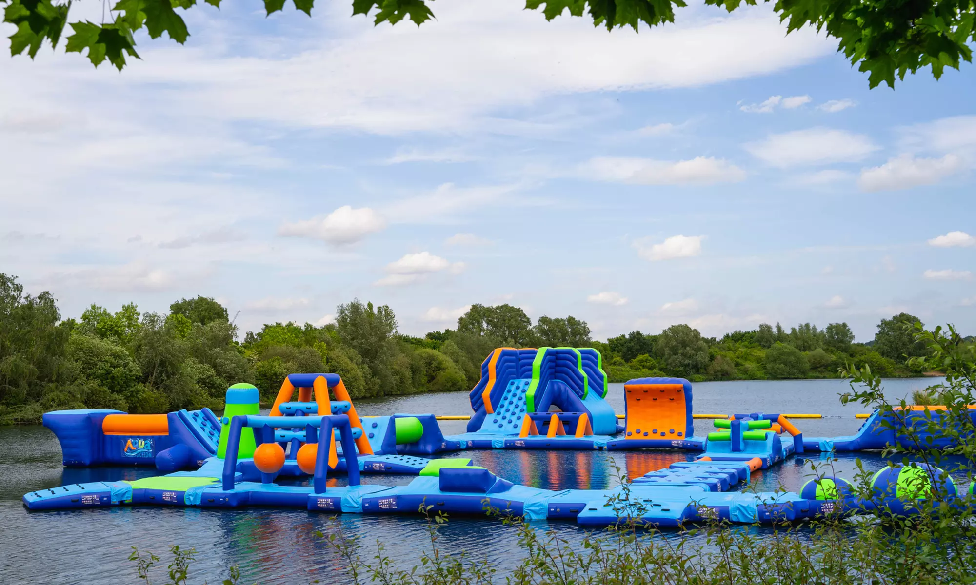 Enjoy Inflatable Aqua Park Entry on an Idyllic Lake in Essex