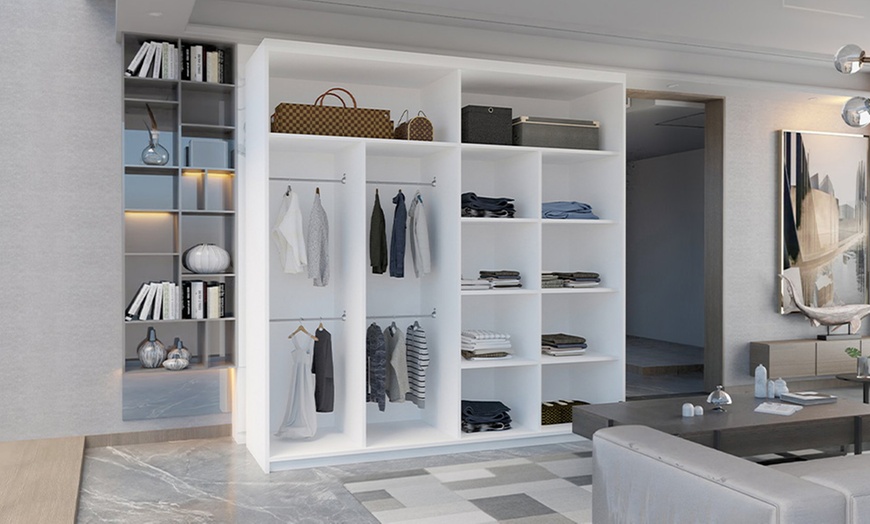 Image 16: Moscow Sliding Wardrobe with Central Mirror 