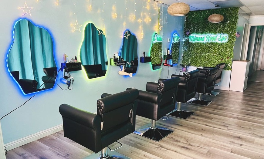 Image 8: 90 Min Deluxe Head Spa w/Massage + Organic Mini-Facial for 1 or 2