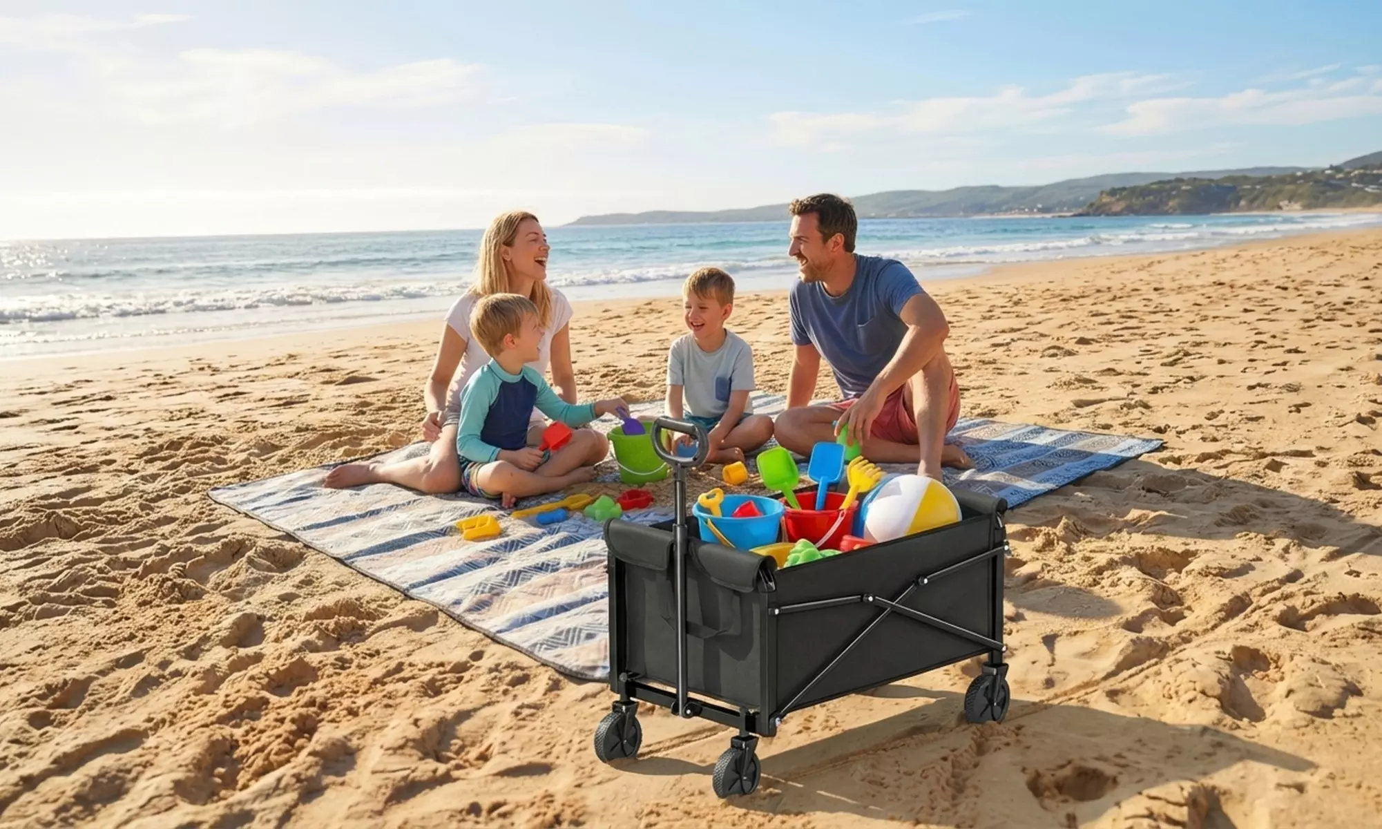 Outsunny Foldable Festival Trolley Cart with 80L Capacity