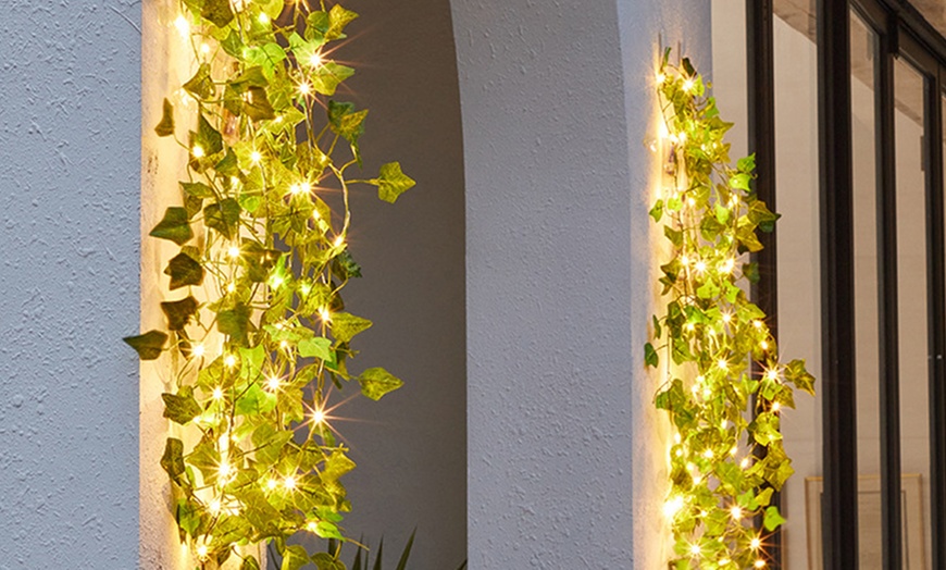 Image 3: 10 Meter Artificial Ivy Leaves Light String