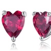 Image 6: The Cutest Earring: Solid Sterling Silver- Gemstone Heart Studs