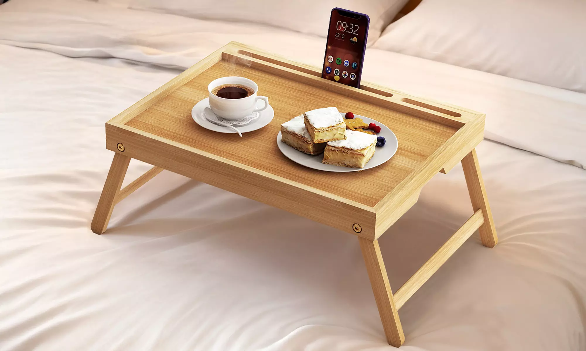 Toque Bamboo Foldable Bed Tray Table