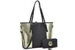 DS Collection Andrea Large Two-Tone Tote Handbag with Free Matching Wallet - Second Medium