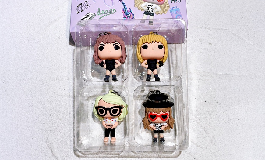 Image 4: Four-Piece Taylor Swift Doll Keychains in Eco-Friendly Silicone 