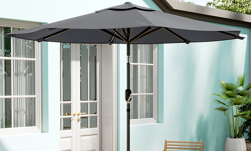 Image 9: 3M Rotating Parasol with UV Protection; Adjustable and Stylish Design