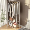 Image 1: Metal Clothes Rack with Hanging Rail and Two Shelves