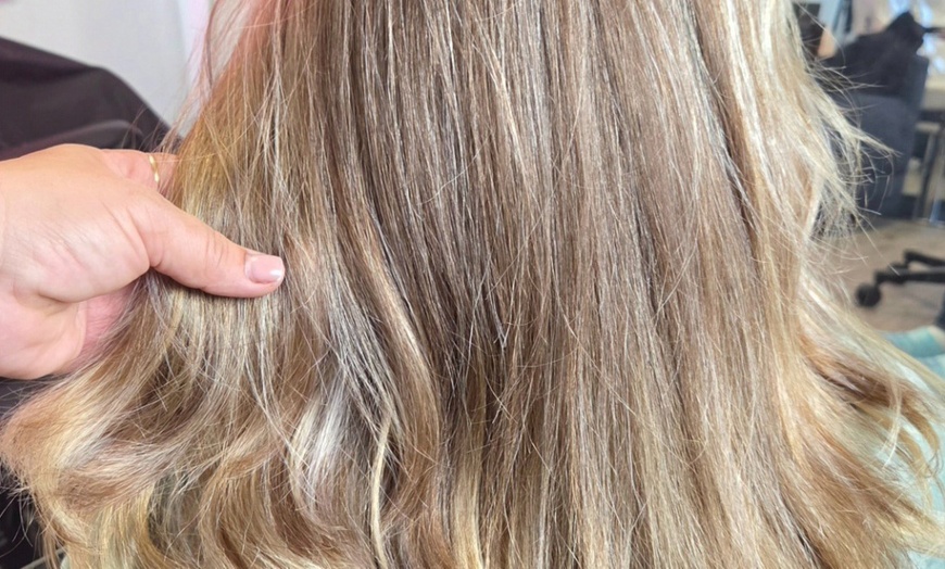 Image 11: Single Roots Touch Up with Style, Partial Highlights, Haircut & More