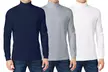 (3-Pack) Men's Long Sleeve Turtle Neck T-Shirt (Sizes, S to 2XL) - Second Medium
