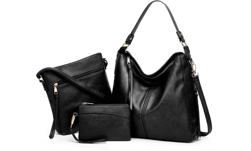 Image 4: Borsa a mano, borsa a tracolla e portafoglio in pelle sintetica