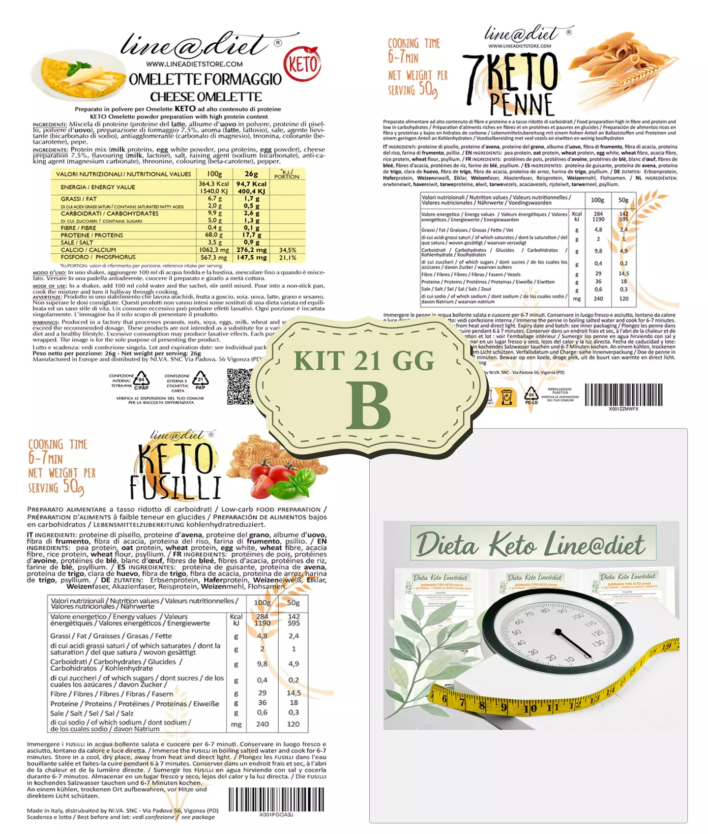 Line@ 21-Tage-Keto-Diät-Box mit 70 Gerichten (50 € / kg)