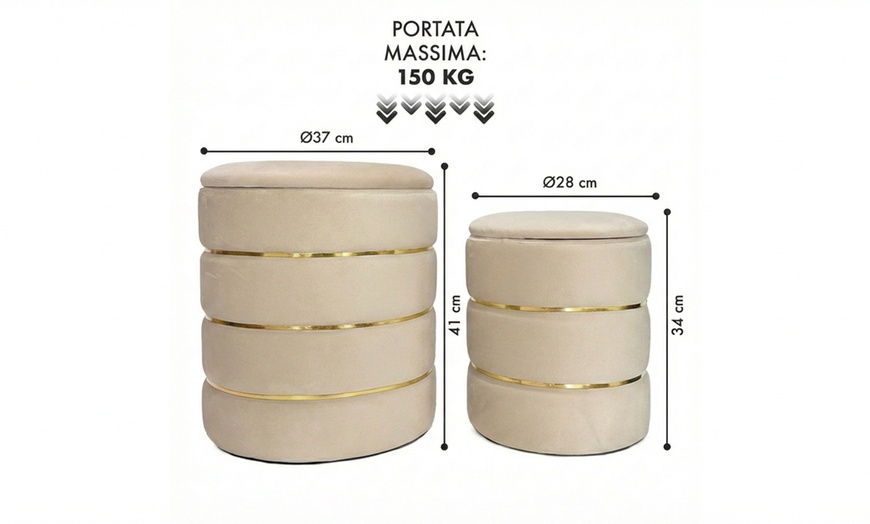 Image 4: Lot de 2 poufs de rangement "Romeo e Giulietta"