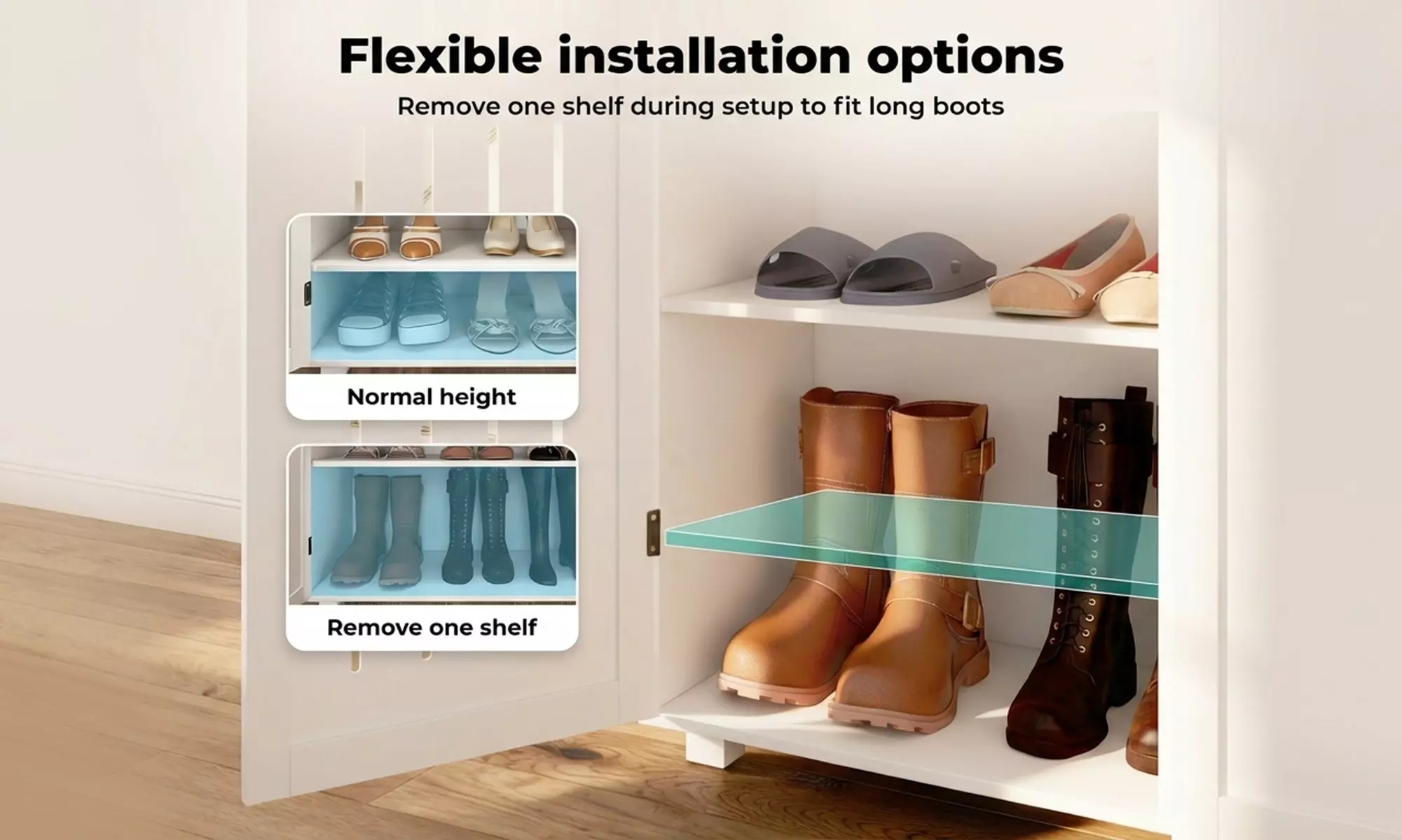 Levede Louvre Shoe Storage Cabinet