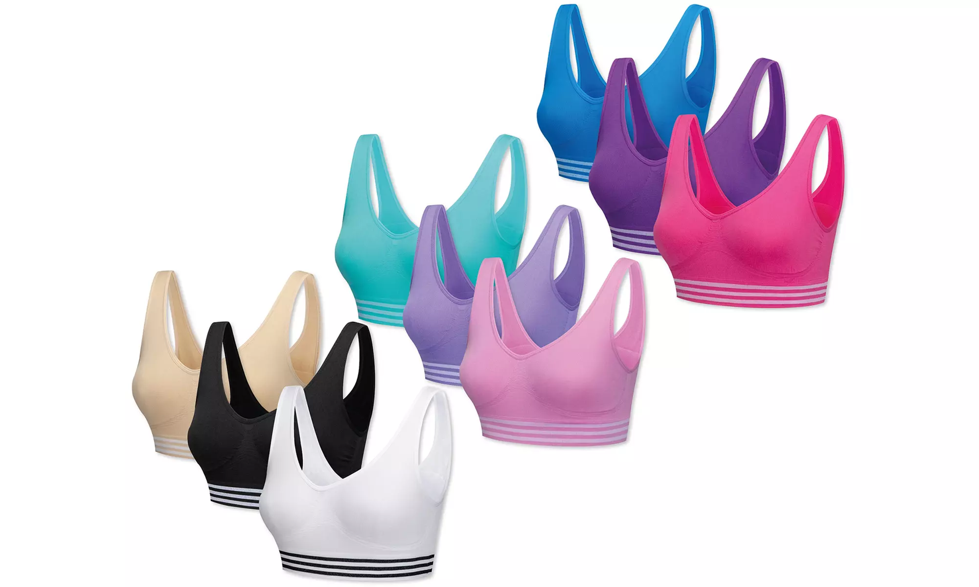 Pack de 3, 6 o 9 sujetadores sin costuras para mujer - Primary Image