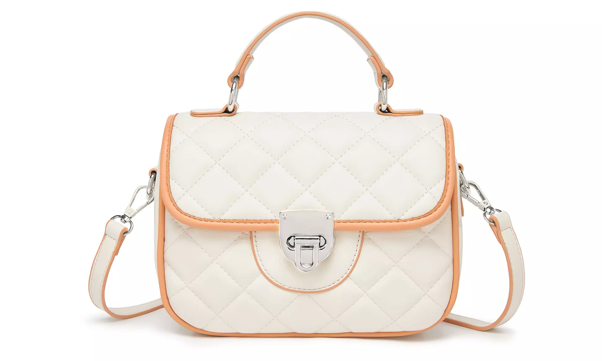 Miss Lulu Practical Quilted PU Leather Crossbody Handbag