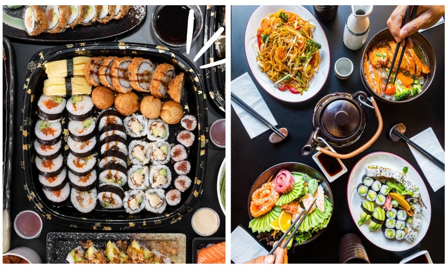Image 5: Sushi Feast: 14, 28 or 44-Piece Platter with Starter/Dessert & Drink