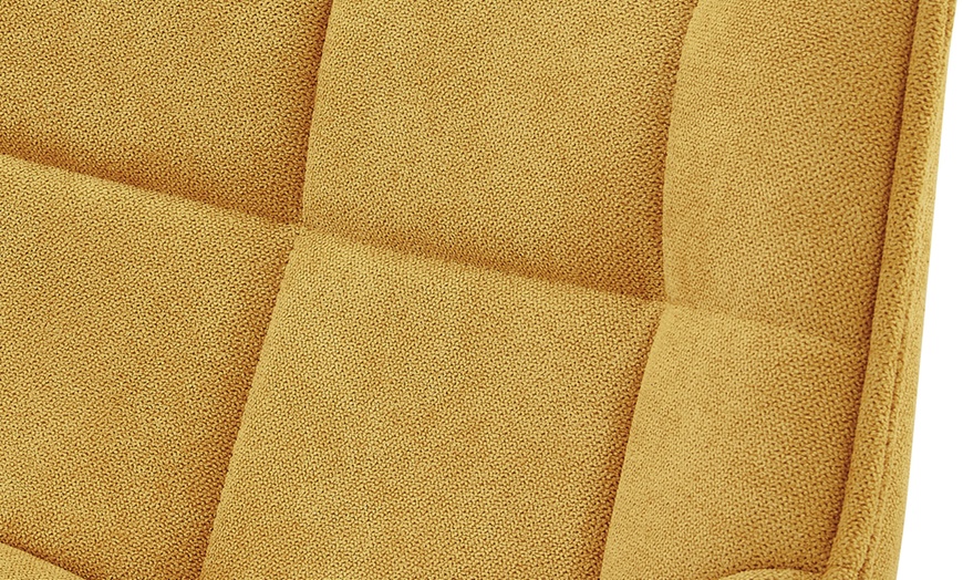 Image 9: Lot de 2 tabourets de bar en métal noir et tissu