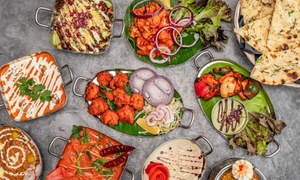 Two Course Indian Meal with Papadoms Rice & Drinks for 2 or 4 People