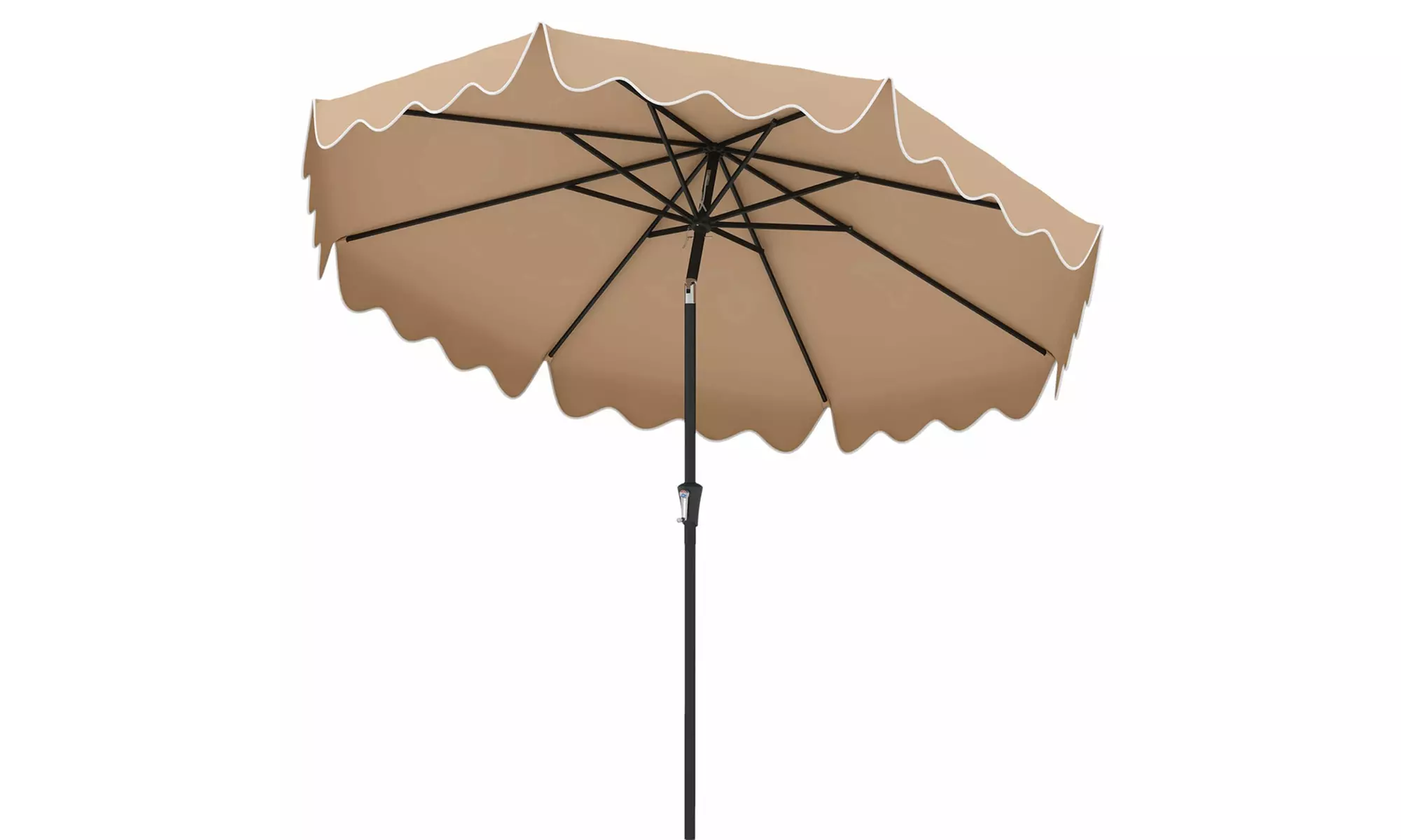 Costway 9 ft Patio Umbrella Two-Tier Market Table Umbrella Sun-Protective Canopy