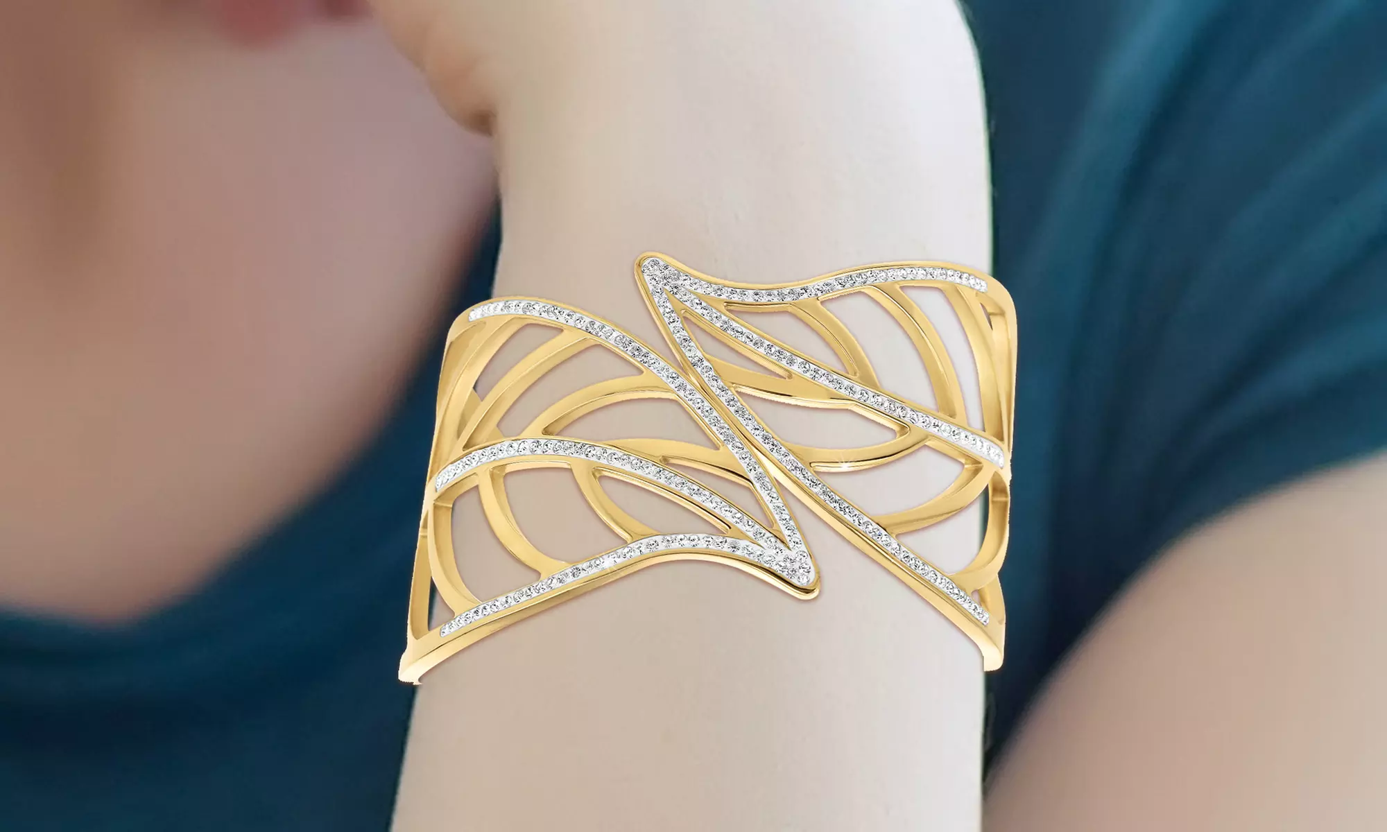 Brazalete con cristales brillantes de SC Crystal