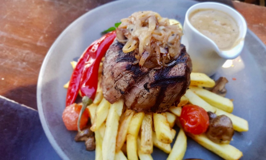 Image 2: Two-Course Steak Meal with Wine