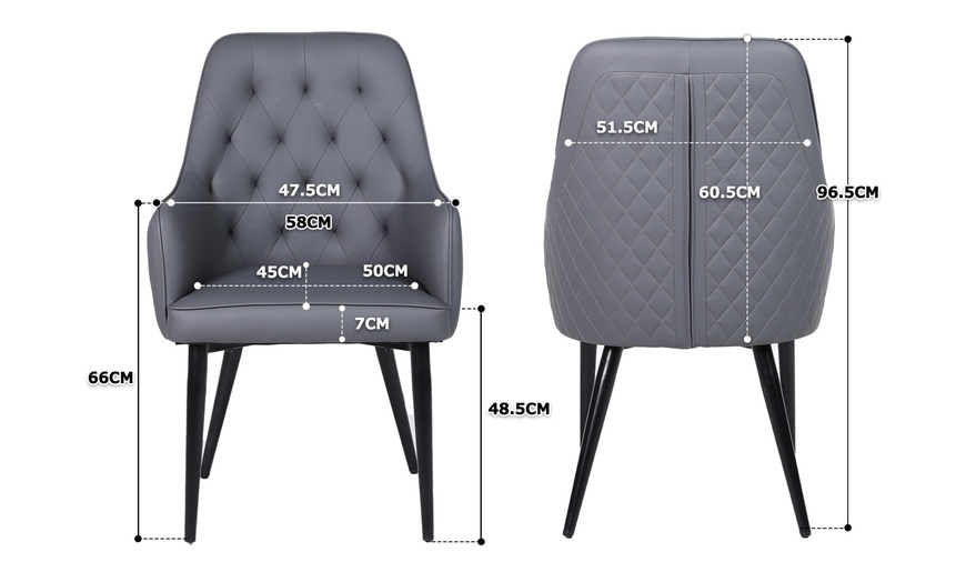 Image 19: Upholstered Dining Chairs Set