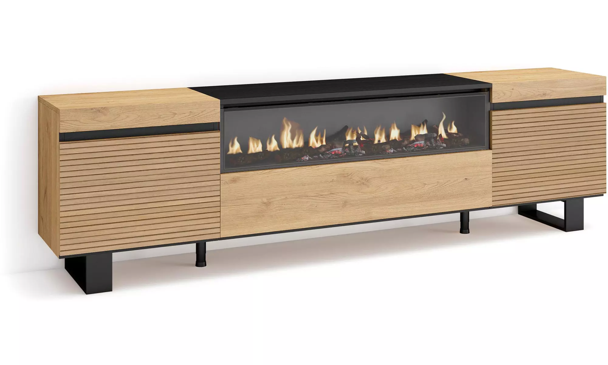 Meuble TV avec ou sans cheminée électrique LED