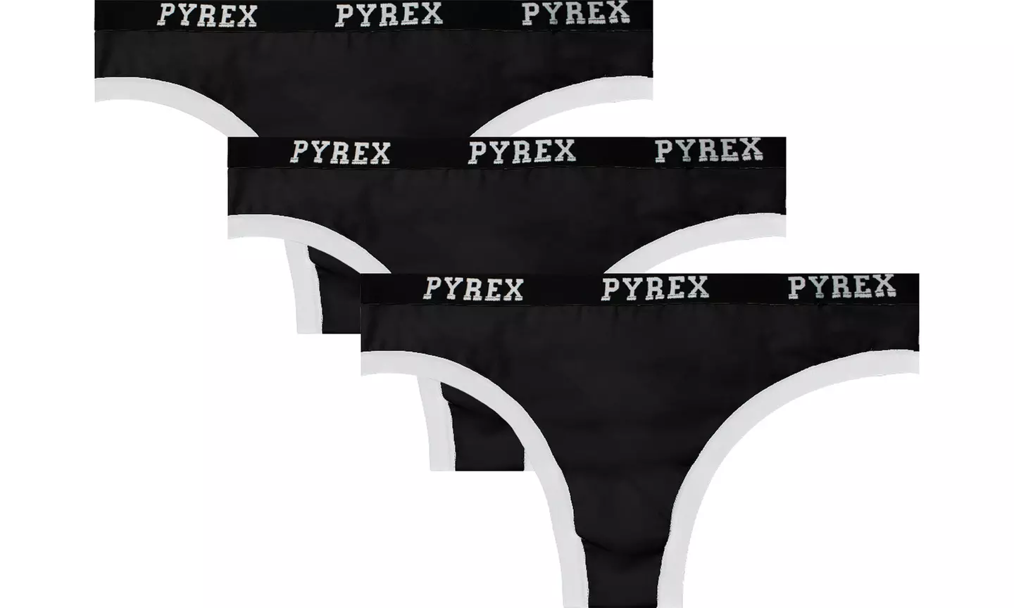 Pack di 3 o 6 tanga o perizoma in cotone bielastico Pyrex