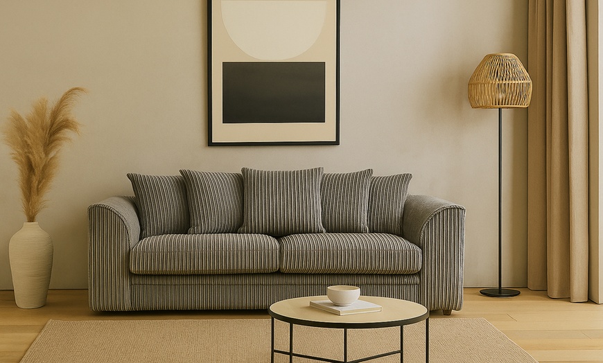 Image 1: Chicago 2 or 3 seater Jumbo Cord Sofas