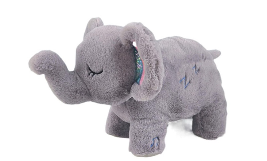 Image 4: Breathing Glowing Music Sound Soothing Elephant Doll